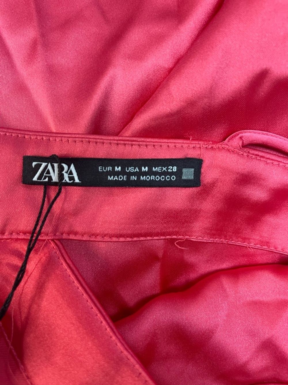 Zara Satin Cut-Out Midi Dress Pink - Picture 11 of 16